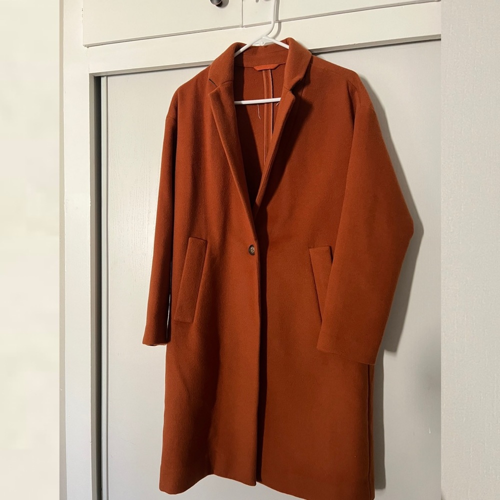 Madewell wool coat burnt orange size S-M